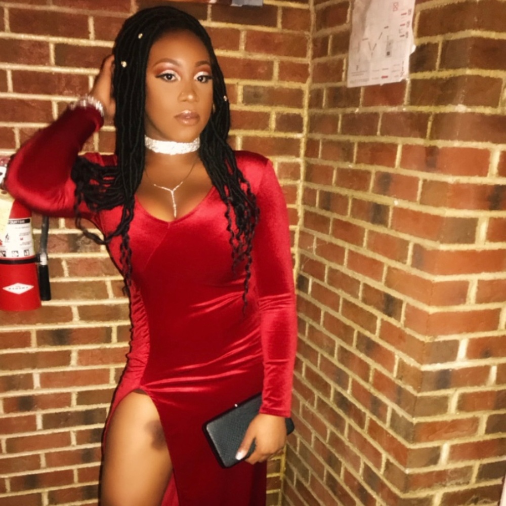Fashion Nova Love Sex Magic Red Velvet Dress